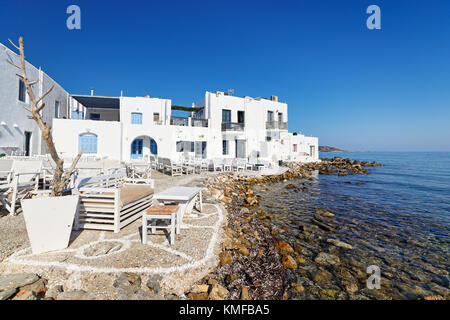 Il villaggio tradizionale di naousa nell isola di Paros, Grecia Foto Stock