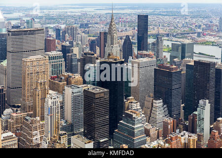 Manhattan skyscraprers vista aerea, NYC, Stati Uniti d'America Foto Stock