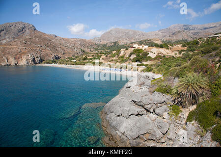 Souda beach in Plakias Zona villaggio, Creta, Grecia, Europa Foto Stock