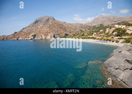 Souda beach in Plakias Zona villaggio, Creta, Grecia, Europa Foto Stock