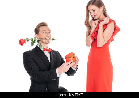 L'uomo propone di donna Foto Stock