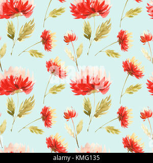 Carino motivo floreale in fiore aster. motivi casuali sparsi. seamless texture. elegante modello per stampe di moda. La stampa con fiori di colore rosa. sfondo blu. Foto Stock