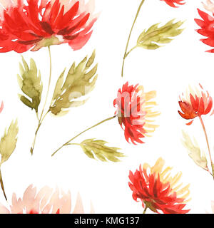 Carino motivo floreale in fiore aster. motivi casuali sparsi. seamless texture. elegante modello per stampe di moda. La stampa con fiori di colore rosa. sfondo bianco. Foto Stock