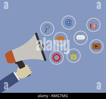 Il marketing digitale Illustrazione Vettoriale