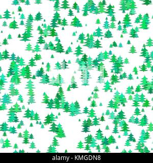 Seamless casuale sullo sfondo di natale decorazione - stilizzata pine tree pattern vacanze inverno vector graphic design Illustrazione Vettoriale