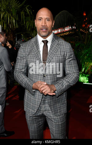 Berlino, Germania. 06 Dic, 2017. Dwayne Johnson assiste il 'jumanji: welcome to the Jungle' premiere al Sale del Cinestar di Sony Center il 6 dicembre 2017 a Berlino, Germania. Credito: geisler-fotopress/alamy live news Foto Stock