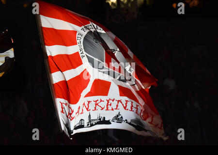 Bamberg, Deutschland. 07Th dec, 2017. Deutschland, bamberg, brose arena, 07.12.2017, Basket - euro league - brose bamberg vs. CSKA Mosca - pre-game fan del rally, la 'faszination basket fanclub bamberg'. Credito: Ryan evans/alamy live news Foto Stock