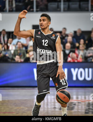 Bamberg, Deutschland. 07Th dec, 2017. Deutschland, bamberg, brose arena, 07.12.2017, Basket - euro league - brose bamberg vs. CSKA Mosca - bild: v. lc. maodo lô (brose bamberg, #12) Credito: Ryan evans/alamy live news Foto Stock