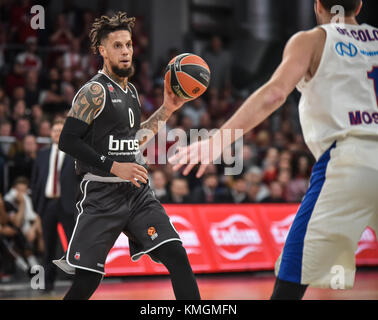 Bamberg, Deutschland. 07Th dec, 2017. Deutschland, bamberg, brose arena, 07.12.2017, Basket - euro league - brose bamberg vs. CSKA Mosca - im Bild: Daniel hackett (brose bamberg, #0) credito: Ryan evans/alamy live news Foto Stock