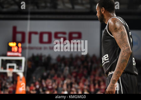 Bamberg, Deutschland. 07Th dec, 2017. Deutschland, bamberg, brose arena, 07.12.2017, Basket - euro league - brose bamberg vs. CSKA Mosca - im Bild: dorell wright (brose bamberg, #3) credito: Ryan evans/alamy live news Foto Stock