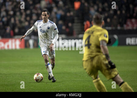 Danimarca, Copenaghen - 07 dicembre 2017. Carlos Zeca (10) del FC Copenhagen visto durante la partita Europa League tra il FC Copenhagen e il FC Sheriff Tiraspol a Telia Parken. (Foto: Gonzales Photo - Samy Khabthani). Foto Stock