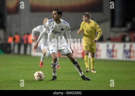 Danimarca, Copenaghen - 07 dicembre 2017. Carlos Zeca (10) del FC Copenhagen visto durante la partita Europa League tra il FC Copenhagen e il FC Sheriff Tiraspol a Telia Parken. (Foto: Gonzales Photo - Samy Khabthani). Foto Stock