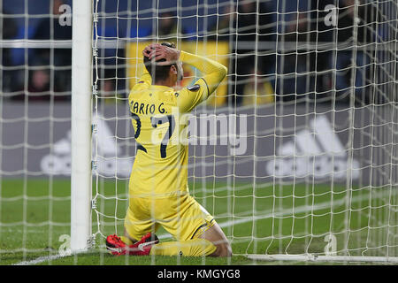 Villarreal, Spagna. 7 dicembre 2017. Mario Gonzalez del Villarreal cf durante la partita di calcio del gruppo A UEFA Europa League tra Villarreal CF e Maccabi Tel Aviv allo stadio la ceramica di Villarreal il 7 dicembre 2017. Crediti: Gtres Información más Comuniación on line, S.L./Alamy Live News Foto Stock