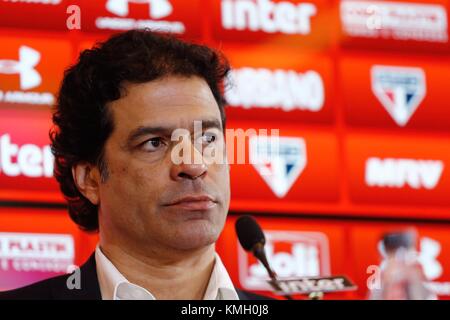 L'ex giocatore Raí de Oliveira è presentato come il nuovo esecutivo di calcio di São Paulo Futebol Clube, nel CT di Barra Funda, nel pomeriggio di venerdì, 08. (Foto: ADRIANA SPACA/Brasile PHOTO PRESS) Foto Stock