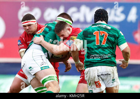 Scarlets v Benetton Rugby nel rugby europeo gara di campionato al Parc y Scarlets Foto Stock