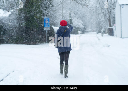 Oxford, Regno Unito. Decimo Dec, 2017. La nevicata in Oxford, il più pesante per diversi anni. Credito: Andrew Walmsley/Alamy Live News Foto Stock