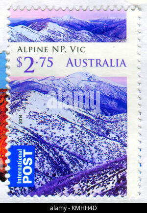 GOMEL, BIELORUSSIA, 5 DICEMBRE 2017, Stamp stampato in Australia mostra l'immagine del Koala, circa 2014. Foto Stock