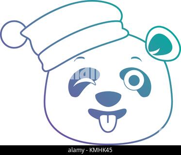 Grazioso panda crazy gli Emoji kawaii Illustrazione Vettoriale