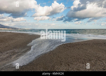 Bocca di fiume e di mare mediterraneo, seascape, Spagna Foto Stock