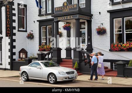 Il periodo Vittoriano Buccleuch Arms Hotel in Scottish Borders cittadina termale di Moffat. Dumfries and Galloway Regione, Scozia Foto Stock