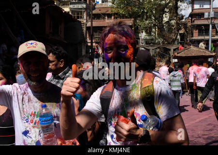 Holi festival in Kathmandu, Nepal Foto Stock