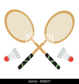 Set di vettore di badminton racchette e navette Illustrazione Vettoriale