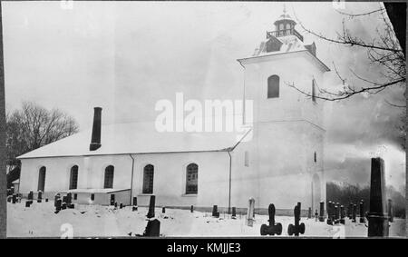La chiesa di Virestads, situata in Svezia, è nota per il suo significato storico e l'architettura ben conservata, che riflette il design della chiesa svedese dei periodi precedenti. Foto Stock