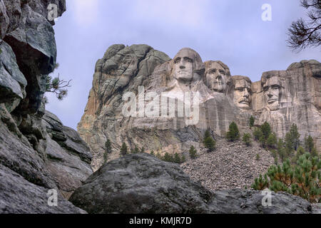 National Memorial a Mount Rushmore, Dakota del sud di eccellenti e famosi presidenti americani Foto Stock