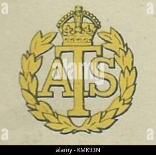 Il badge ATS (Auxiliary Territorial Service) è un'insegna militare utilizzata dal ramo femminile dell'esercito britannico durante la seconda guerra mondiale. Rappresenta il servizio e il ruolo delle donne nelle forze armate durante la guerra. Foto Stock