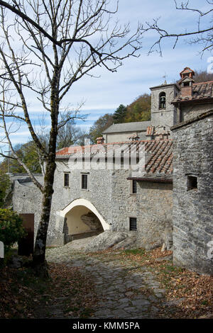 Santuario della Verna in Toscana, Italia. Monastero di San Francesco Foto Stock