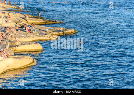 Tigne Point Beach Foto Stock