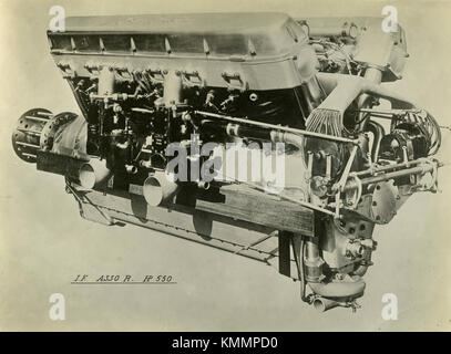 Motore di aviazione Isotta Fraschini Asso 550, Italia 1920s Foto Stock