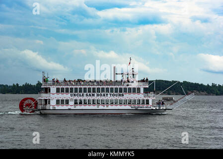 Thousand Islands National Park sul Fiume San Lorenzo; gli Stati Uniti e il Canada Foto Stock