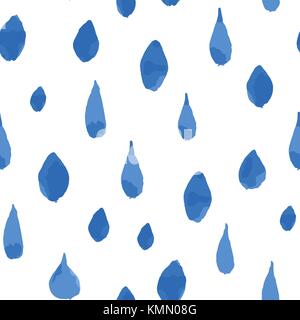 Gocce di pioggia seamless pattern. disegnati a mano illustrazione vettoriale Illustrazione Vettoriale