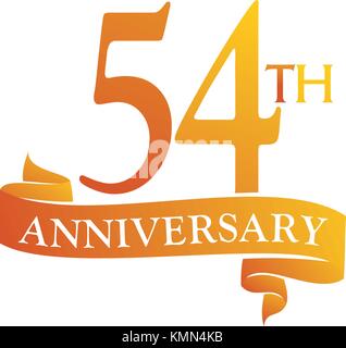 54 anni di anniversario di nastro Illustrazione Vettoriale