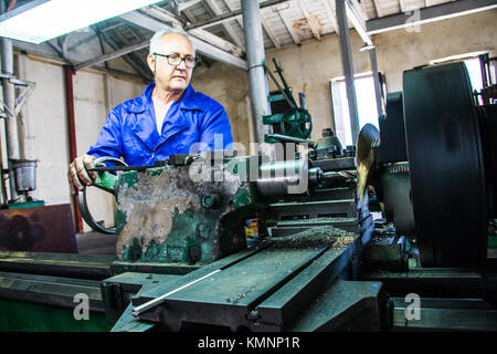 Custom elica per imbarcazioni di una fabbrica a Cienfuegos, Cuba Foto Stock