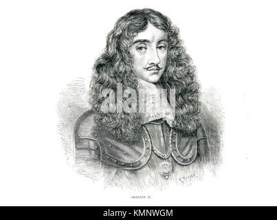 Il re Carlo II d'Inghilterra (1630 -1685) aveva regnato 1660-1685 Foto Stock