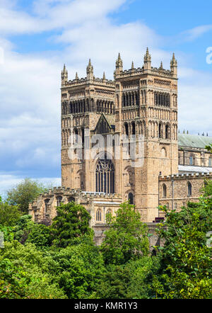 Facciata esterna della cattedrale di Durham Durham Regno Unito Durham County Durham Inghilterra Regno Unito europa Foto Stock
