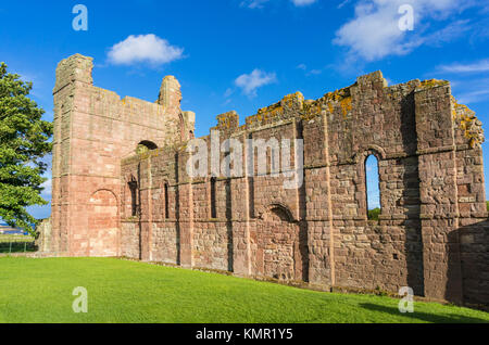 lindisfarne Priory rovine del monastero medievale isola Santa di lindisfarne Northumberland Inghilterra GB EU Europa Foto Stock