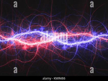 Il fuoco e il ghiaccio elettrico sfondo fulmine Foto Stock
