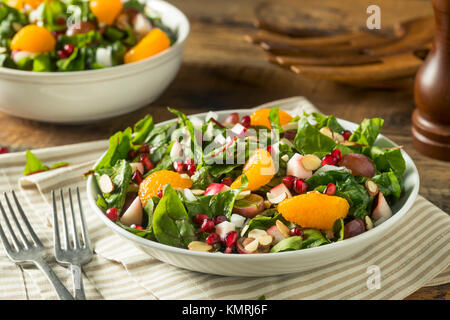 Materie organiche bietola invernale con insalata di arance mandorle e mele Foto Stock