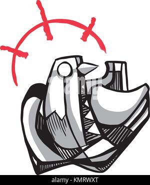 Illustrazione di un abstract colomba bird Illustrazione Vettoriale