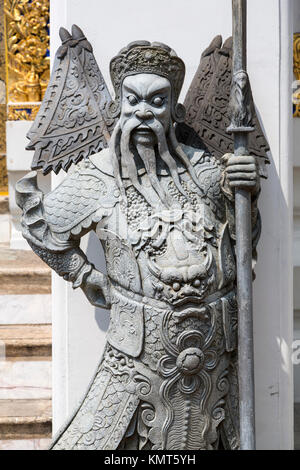 Bangkok, Tailandia. Custode cinese statua al di fuori di Wat Pho (Buddha reclinato) Tempio. Foto Stock