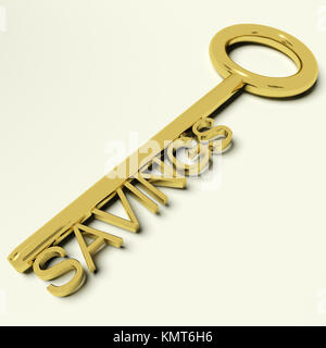 Risparmio chiave d'Oro che rappresentano i soldi e gli investimenti Foto Stock