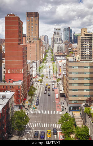 Fotografia aerea di New York City downtown, STATI UNITI D'AMERICA. Foto Stock