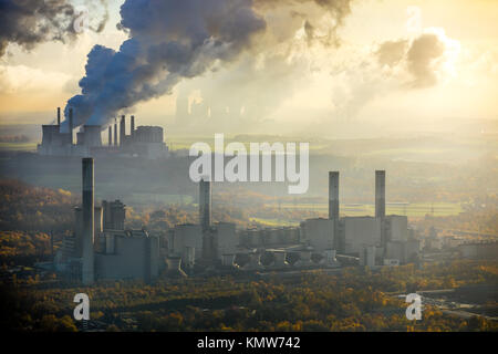 La lignite Power Plant, Frimmersdorf lignite Power Plant, RWE Power AG, Neurath Power Plant, BOA 2 & 3, BOA 2 u 3, RWE Power AG Niederaussem Power Plant, Foto Stock