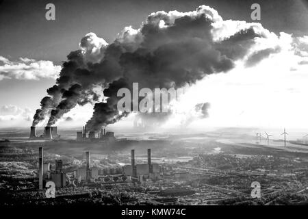 La lignite Power Plant, Frimmersdorf lignite Power Plant, RWE Power AG, Neurath Power Plant, BOA 2 & 3, BOA 2 u 3, RWE Power AG Niederaussem Power Plant, Foto Stock