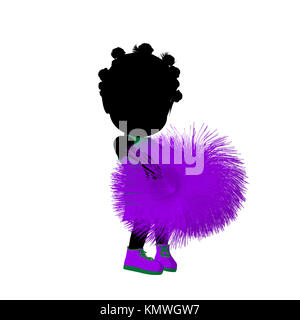 Poco African American cheer girl su sfondo bianco Foto Stock