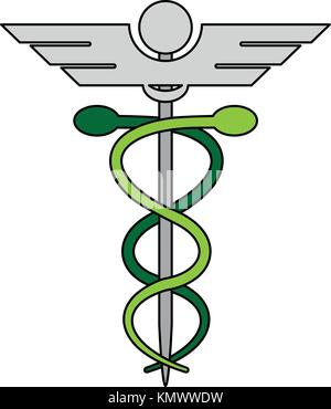 Caduceo simbolo medico Illustrazione Vettoriale