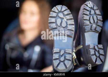 La suola delle scarpe da donna close-up Foto Stock
